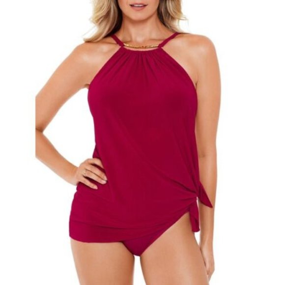 Magicsuit Other - Magicsuit Solid Parker One Piece Swimsuit Swimdress Red Women's Size 14 H13403
